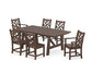POLYWOOD Chippendale 7-Piece Rustic Farmhouse Dining Set — Mahogany
