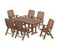 POLYWOOD Nautical Highback 7-Piece Farmhouse Dining Set — Teak