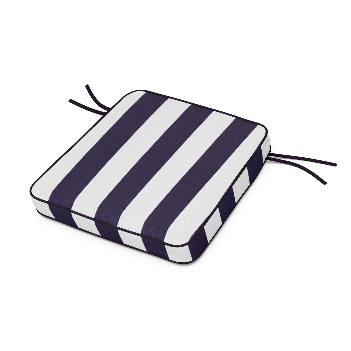 POLYWOOD Acadia Dining Arm Seat Cushion — Cabana Stripe Navy