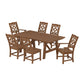 POLYWOOD Chinoiserie 7-Piece Rustic Farmhouse Dining Set — Teak