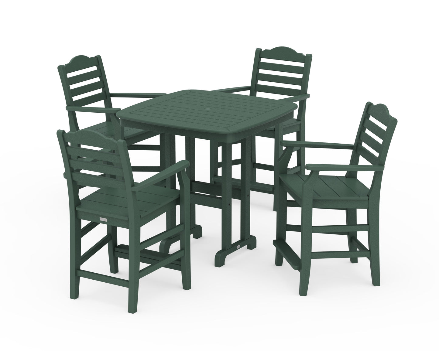 POLYWOOD Savannah 5-Piece Counter Set — Green