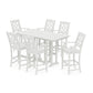 POLYWOOD Chinoiserie Arm Chair 7-Piece Farmhouse Bar Set — Vintage White