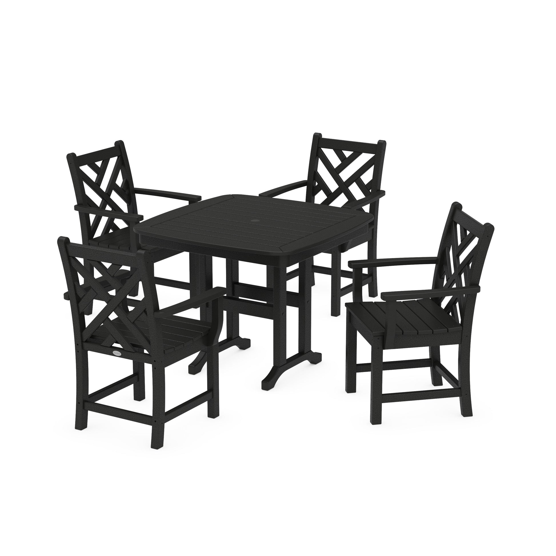 POLYWOOD Chippendale 5-Piece Dining Set — Black