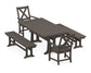 POLYWOOD Braxton 5-Piece Farmhouse Dining Set With Trestle Legs — Vintage Coffee