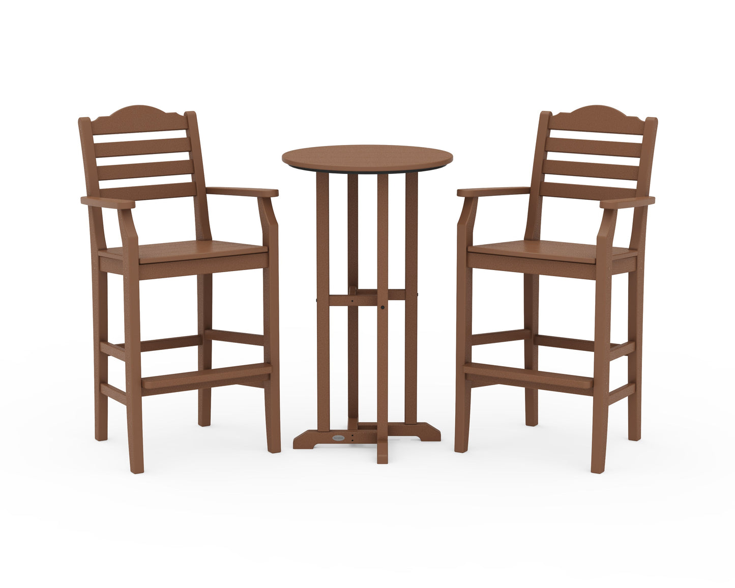 POLYWOOD Savannah 3-Piece Farmhouse Bar Set — Teak