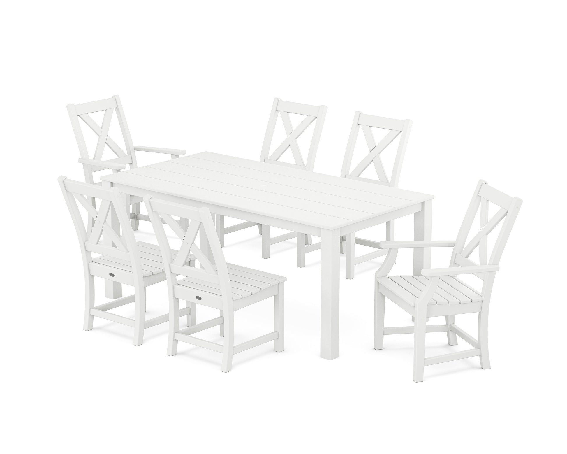 POLYWOOD Braxton 7-Piece Parsons Dining Set — White