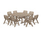 POLYWOOD Nautical Lowback 9-Piece Square Farmhouse Dining Set with Trestle Legs — Vintage Sahara