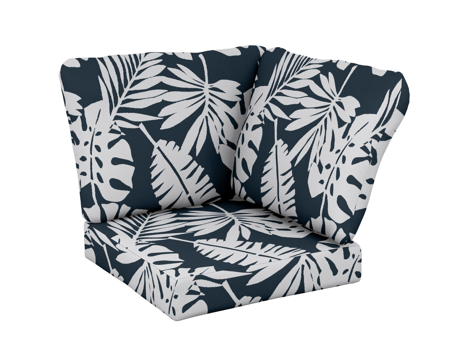 POLYWOOD Baffle Modular Corner Cushion — Leaf Marine Indigo