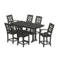 POLYWOOD Chinoiserie 7-Piece Farmhouse Counter Set with Trestle Legs — Black
