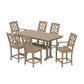 POLYWOOD Chinoiserie 7-Piece Farmhouse Counter Set with Trestle Legs — Vintage Sahara