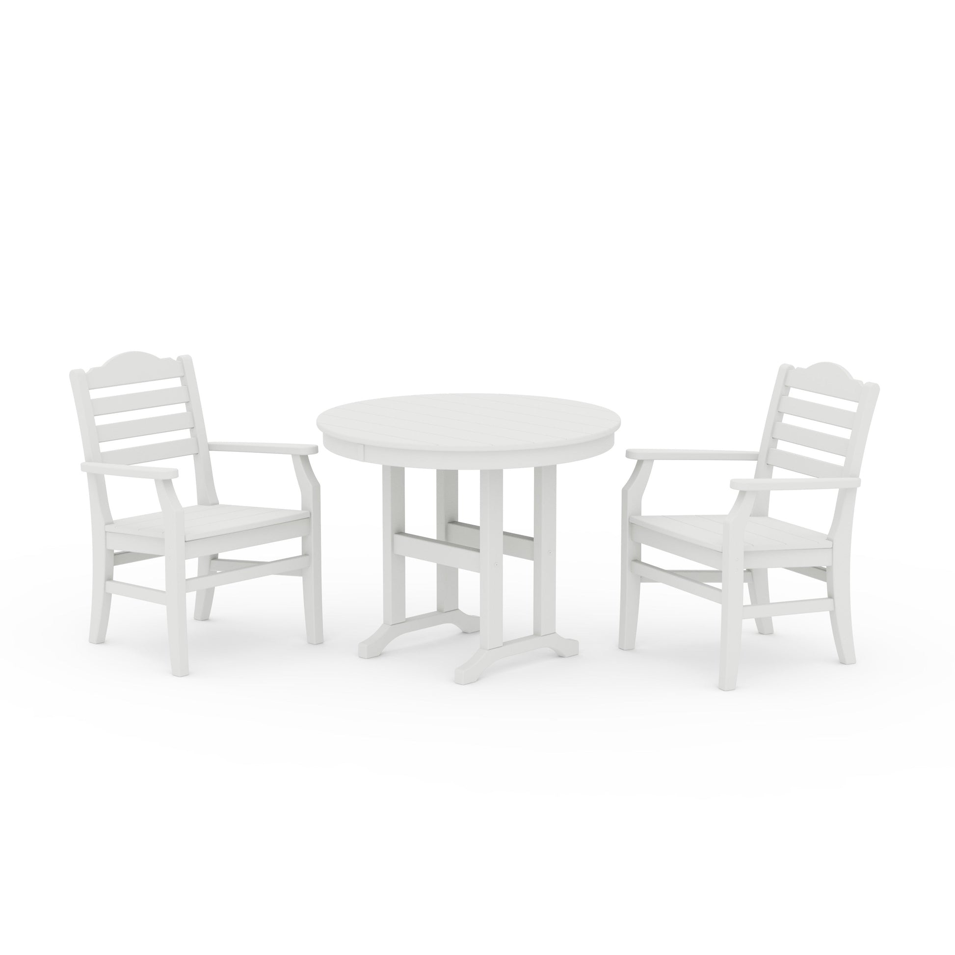 POLYWOOD Savannah 3-Piece Farmhouse Dining Set — Vintage White