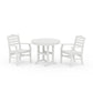 POLYWOOD Savannah 3-Piece Farmhouse Dining Set — Vintage White