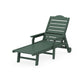 POLYWOOD Savannah Chaise with Arms and Wheels — Green