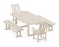 POLYWOOD Vineyard 5-Piece Dining Set with Benches — Sand