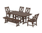 POLYWOOD Braxton 6-Piece Farmhouse Dining Set — Mahogany