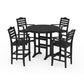 POLYWOOD Savannah 5-Piece Round Bar Set — Black
