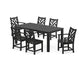 POLYWOOD Chippendale 7-Piece Parsons Dining Set — Black