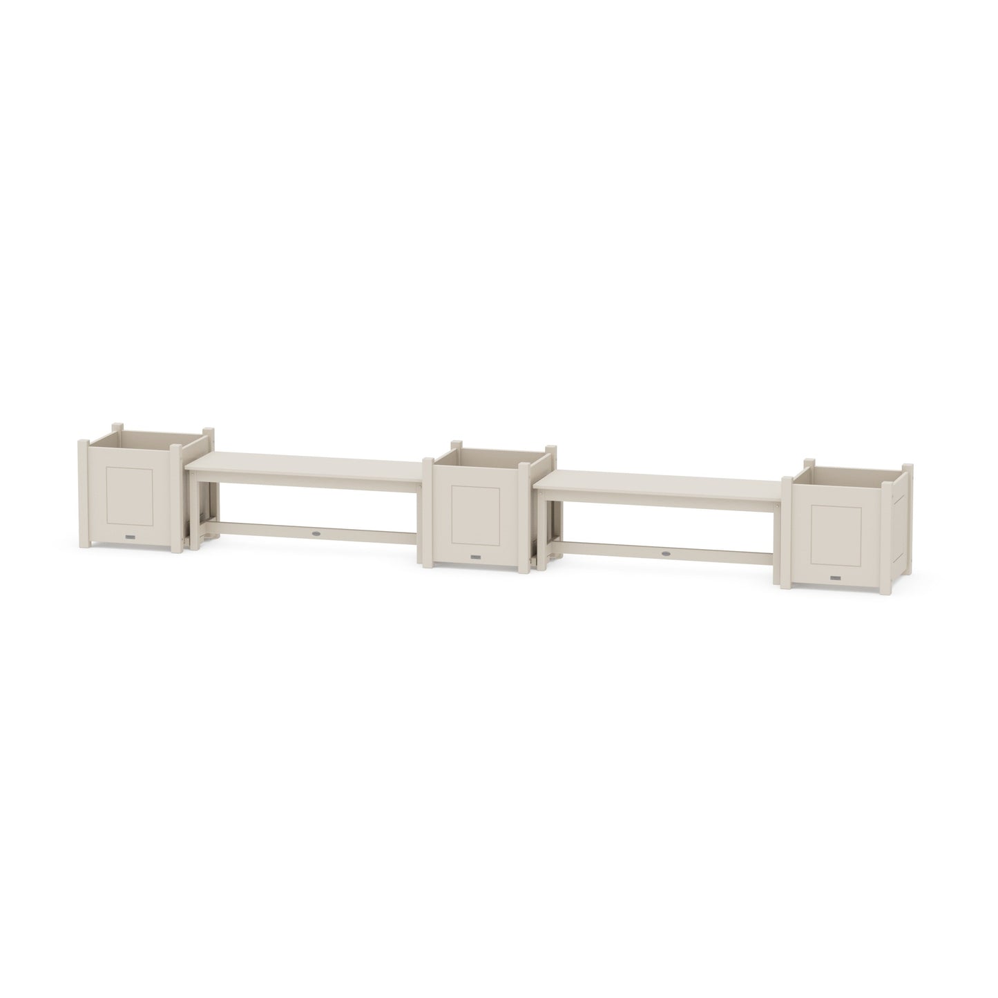POLYWOOD 48" Country Living Straight Double Planter Bench Set - Large — Sand