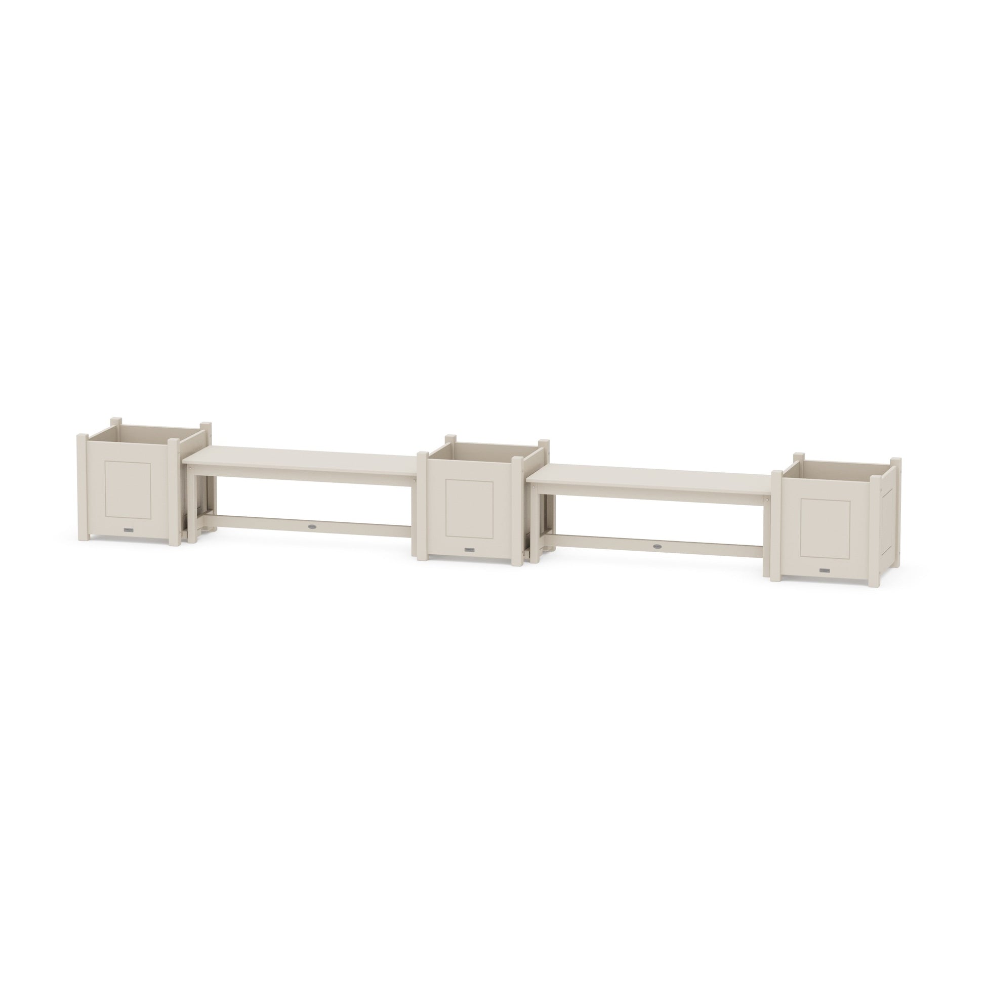 POLYWOOD 48" Country Living Straight Double Planter Bench Set - Large — Sand