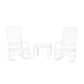 POLYWOOD Chinoiserie 3-Piece Rocking Chair Set — White