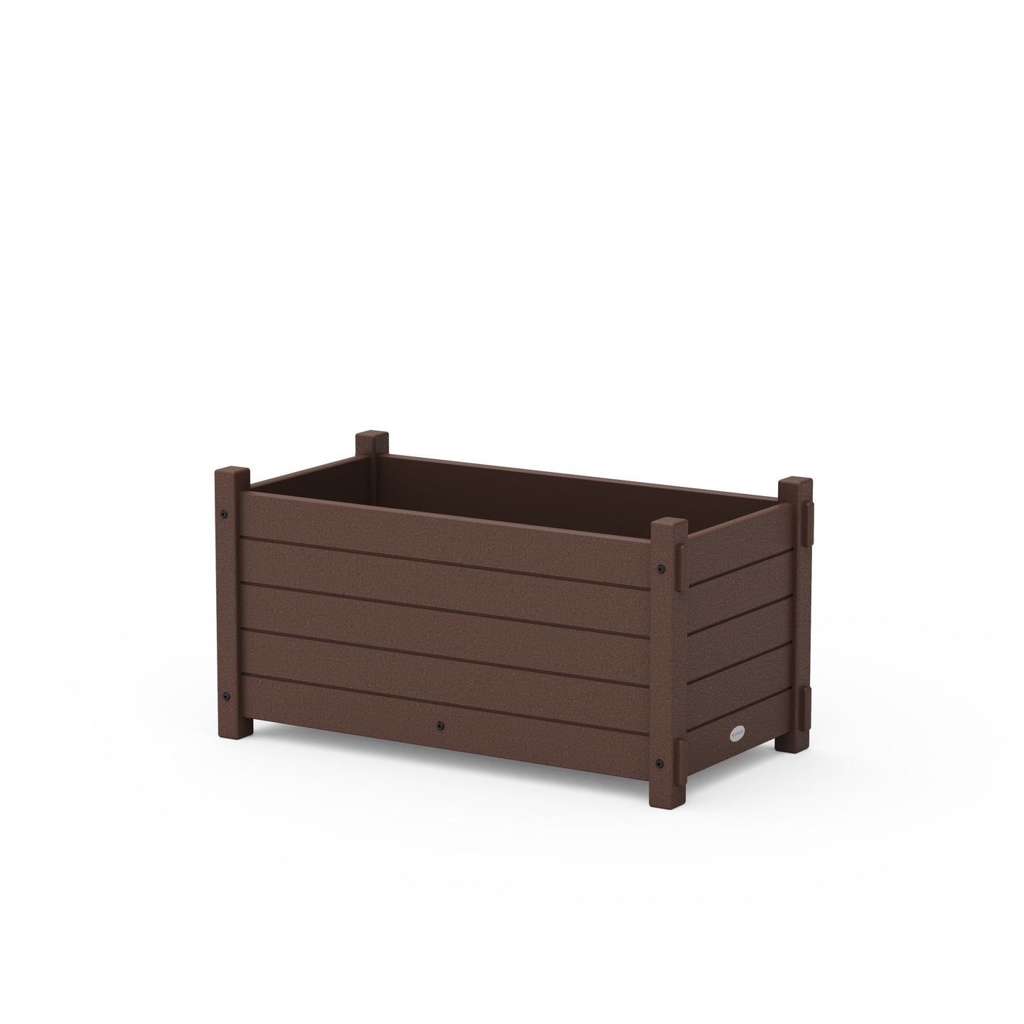 POLYWOOD Nautical Rectangle Double Planter Box — Mahogany