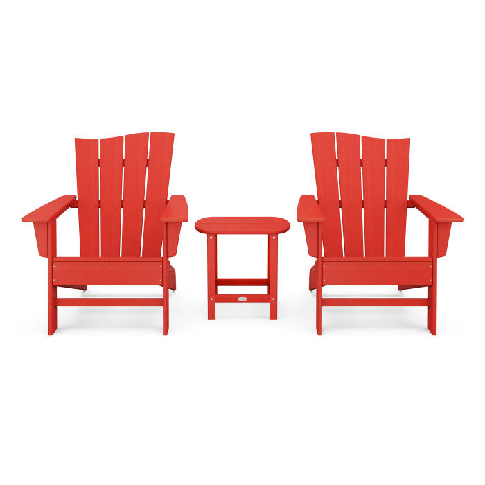 POLYWOOD Wave 3-Piece Adirondack Chair Set FREE SHIPPING