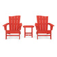 POLYWOOD Wave 3-Piece Adirondack Chair Set FREE SHIPPING