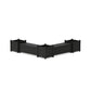 POLYWOOD 48" Vineyard L- Shaped Planter Storage Bench Corner Set- Large — Black