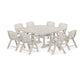 POLYWOOD Nautical Lowback 9-Piece Square Farmhouse Dining Set with Trestle Legs — Sand