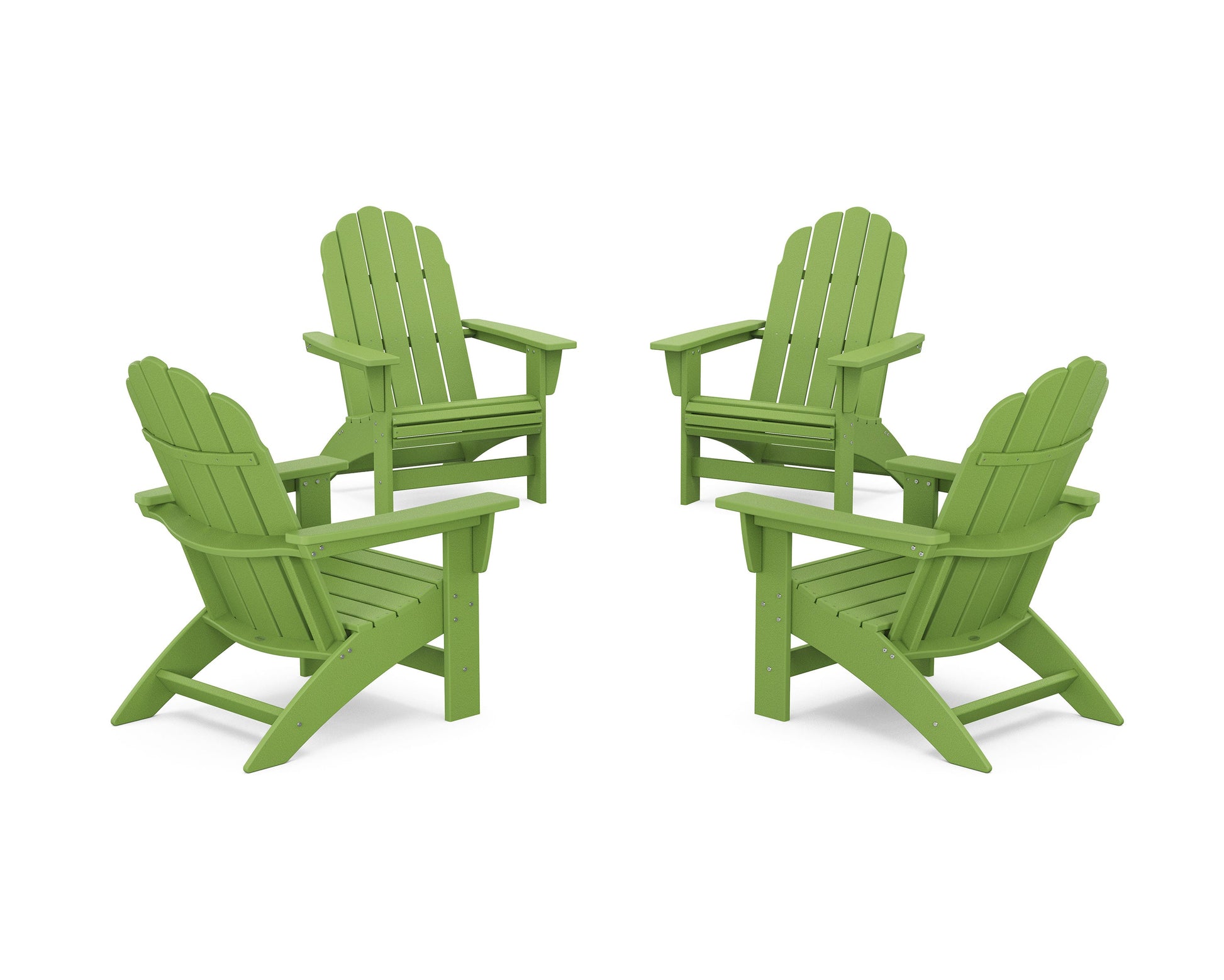 POLYWOOD 4-Piece Vineyard Grand Adirondack Chair Conversation Set — Lime