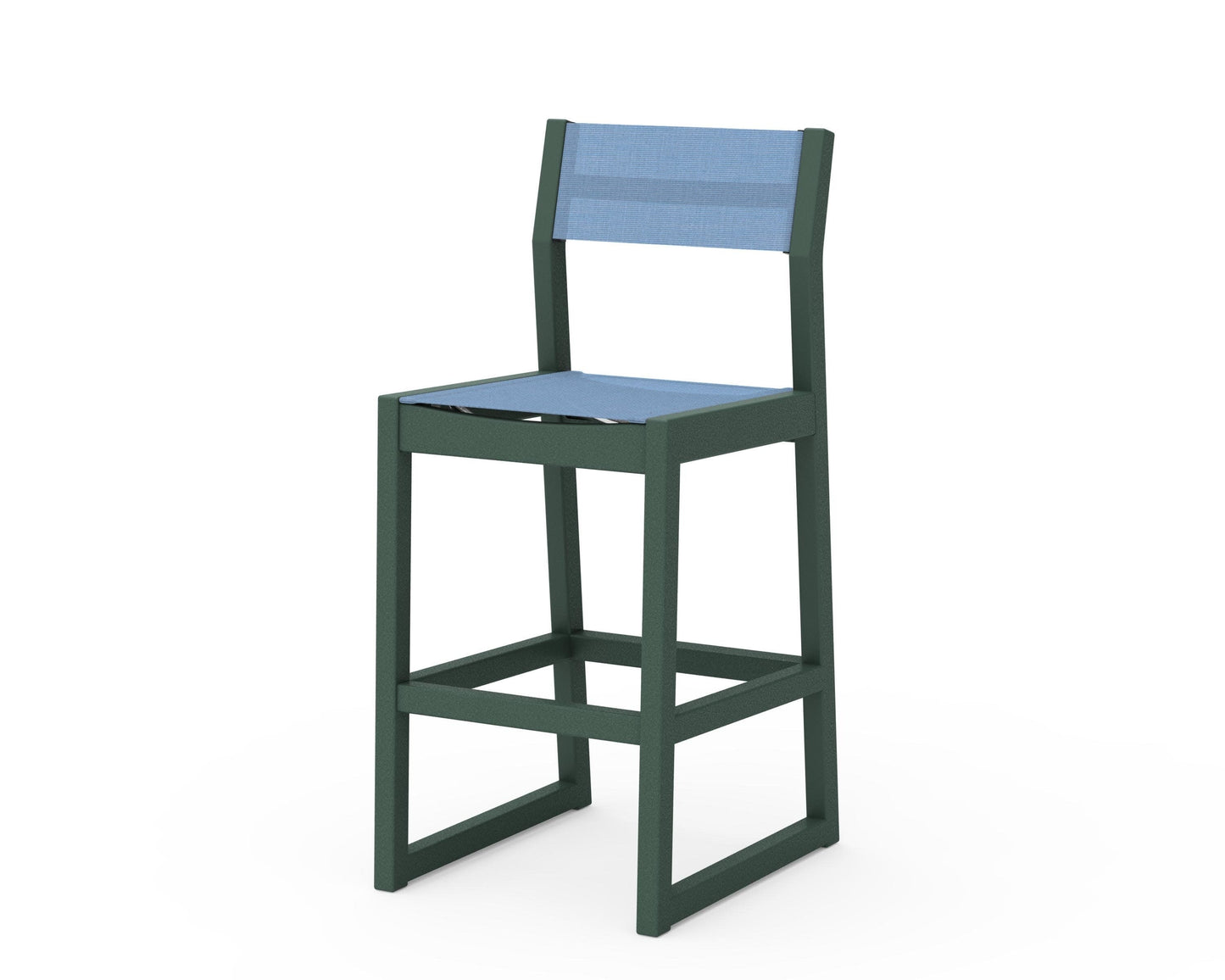 POLYWOOD EDGE Sling Bar Side Chair — Green / Poolside Sling