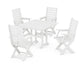 POLYWOOD Captain Folding Chair 5-Piece Farmhouse Dining Set — White
