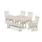 POLYWOOD Acadia 6-Piece Farmhouse Dining Set with Bench — Sand