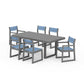 POLYWOOD EDGE Sling 7-Piece Dining Set — Slate Grey / Poolside Sling
