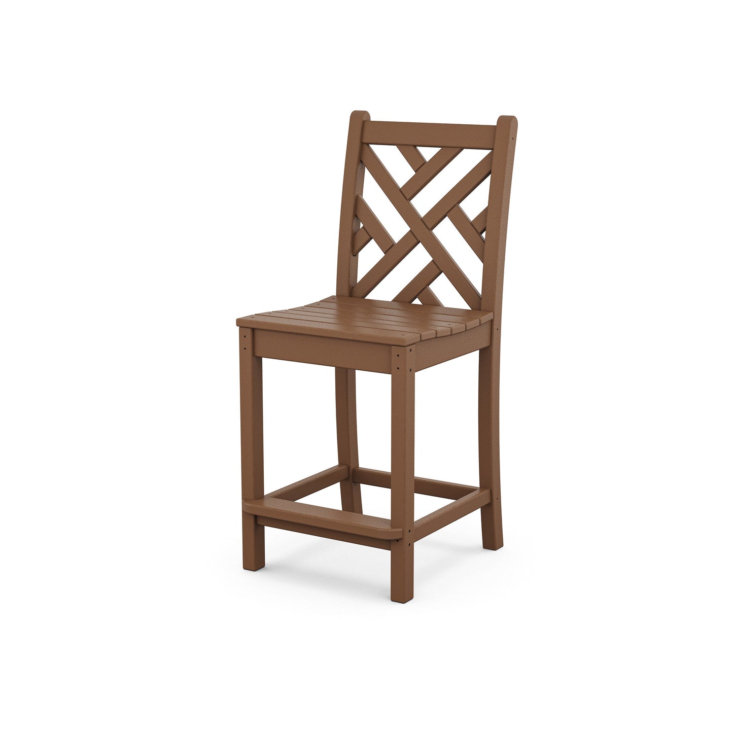 POLYWOOD Chippendale Counter Side Chair — Teak