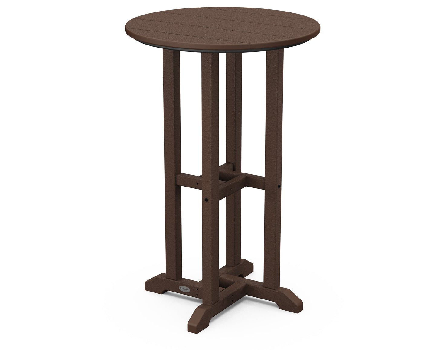 POLYWOOD 24" Round Farmhouse Counter Bistro Table — Mahogany