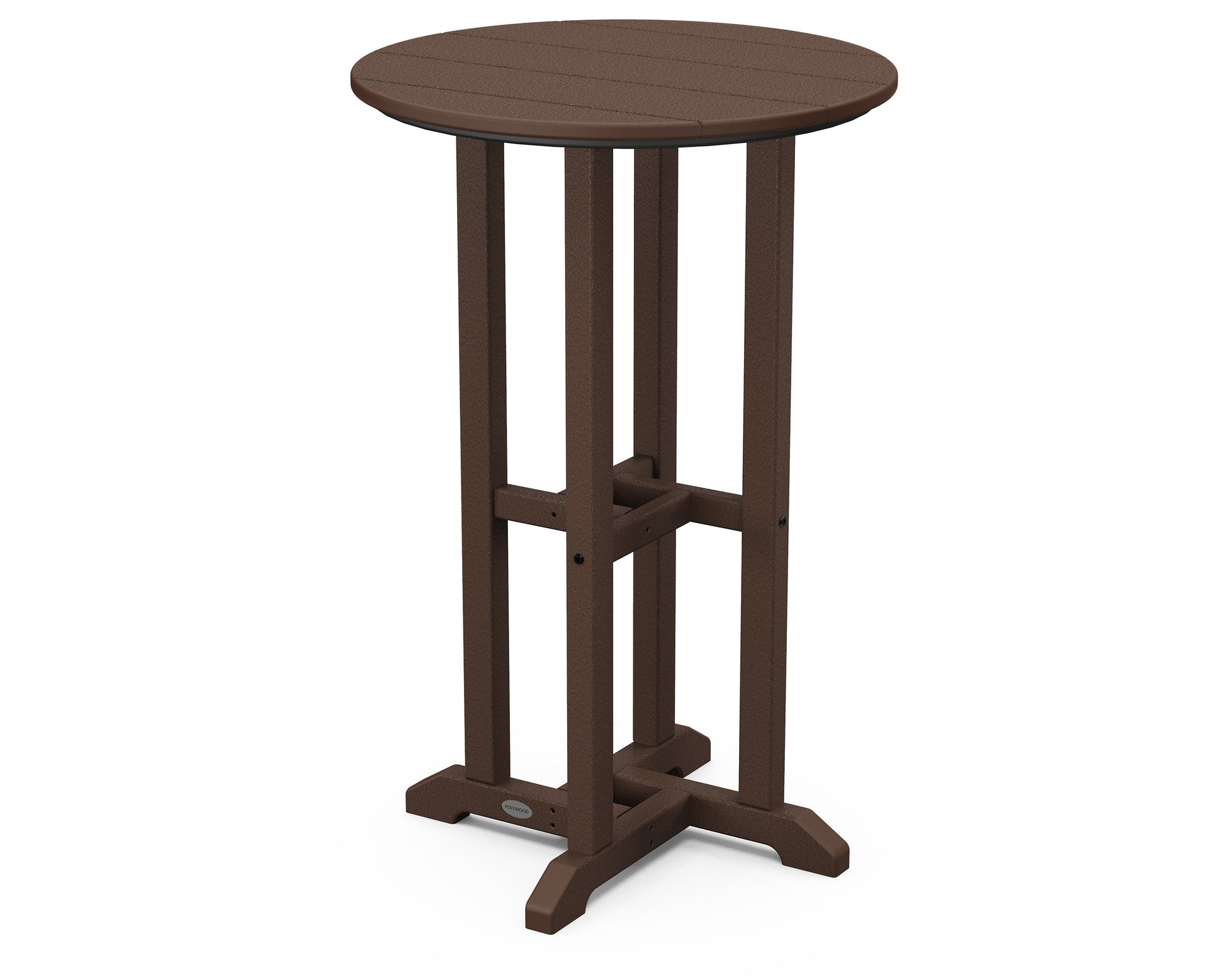 POLYWOOD 24" Round Farmhouse Counter Bistro Table — Mahogany