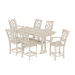 POLYWOOD Chinoiserie 7-Piece Farmhouse Counter Set with Trestle Legs — Sand