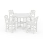 POLYWOOD Savannah 5-Piece Round Farmhouse Counter Set — White