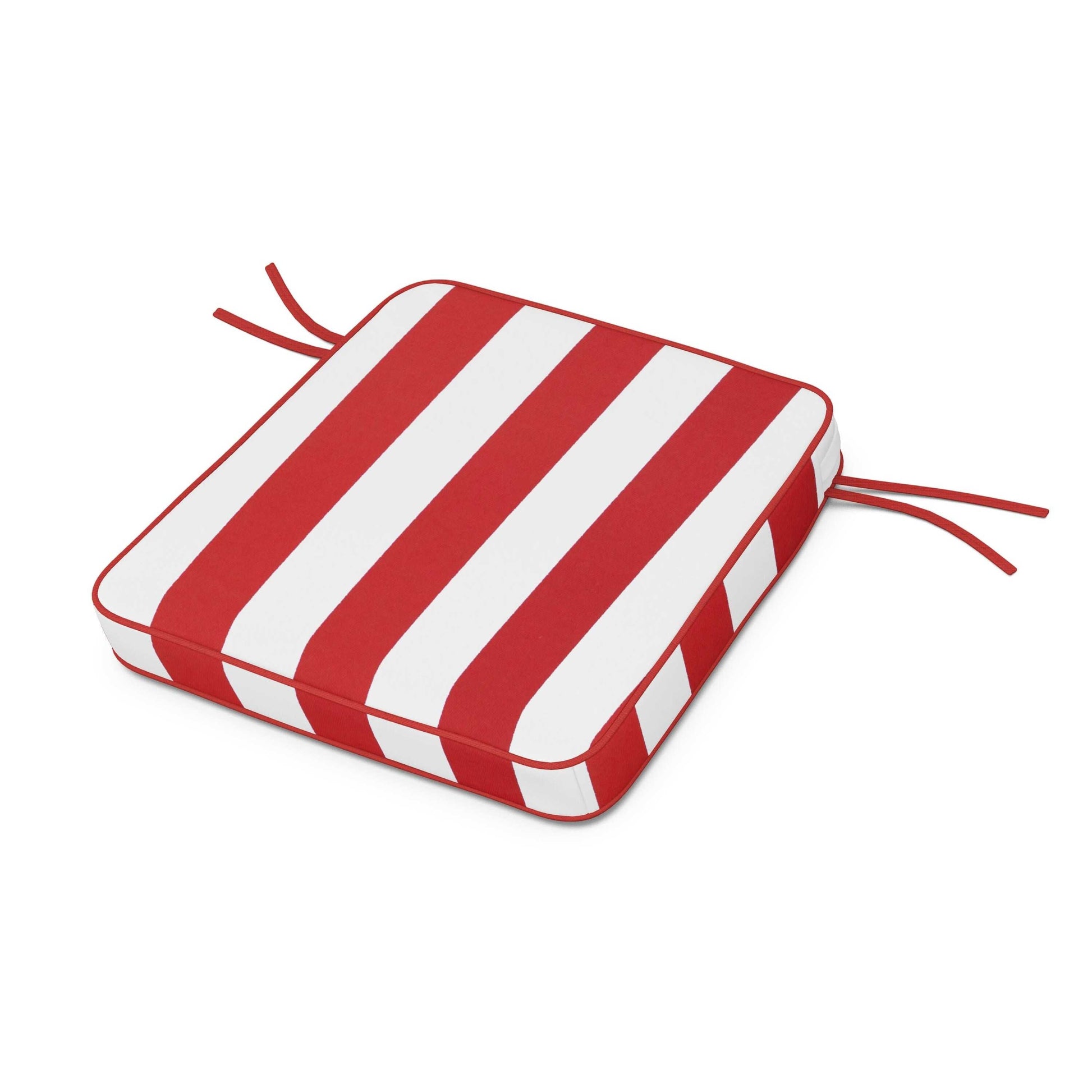 POLYWOOD Acadia Dining Arm Seat Cushion — Cabana Stripe Crimson