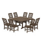 POLYWOOD Chinoiserie 9-Piece Square Side Chair Dining Set with Trestle Legs — Kona