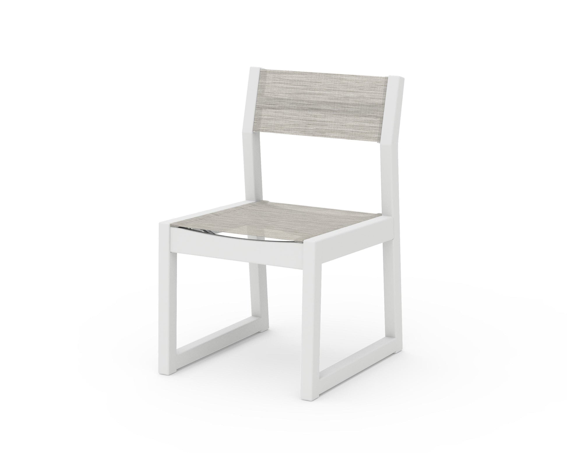 POLYWOOD EDGE Sling Dining Side Chair — White / Birch Sling