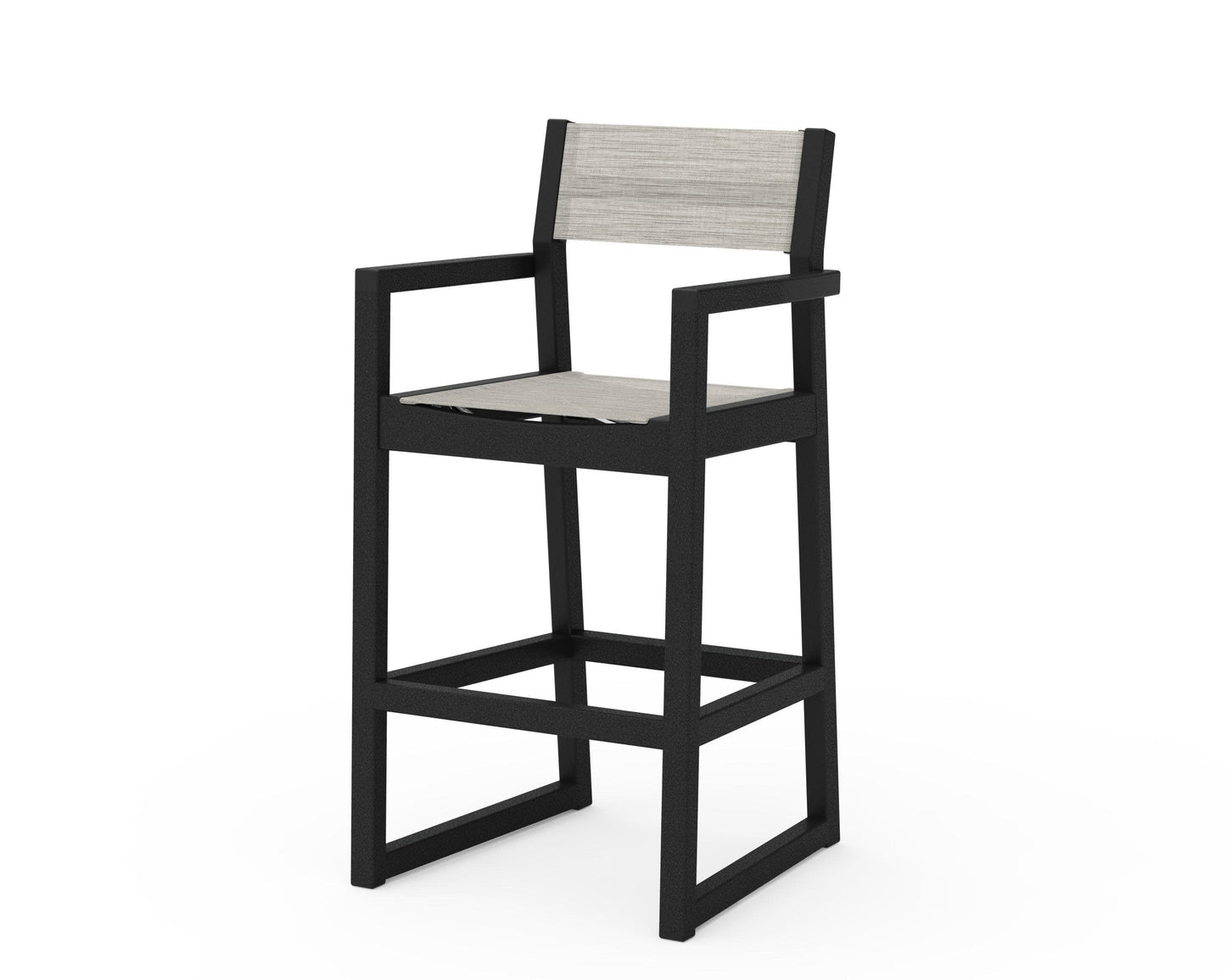 POLYWOOD EDGE Sling Bar Arm Chair — Black / Birch Sling