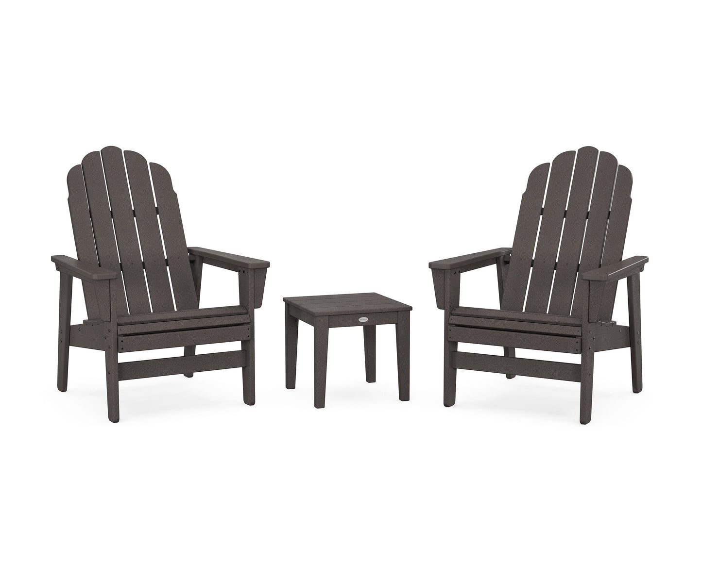 POLYWOOD 3-Piece Vineyard Grand Upright Adirondack Set — Vintage Coffee