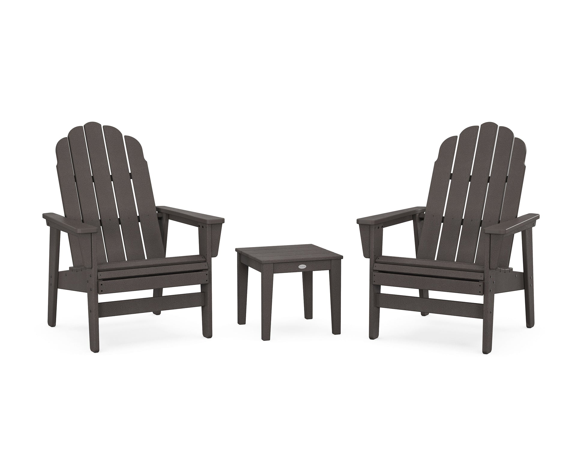 POLYWOOD 3-Piece Vineyard Grand Upright Adirondack Set — Vintage Coffee