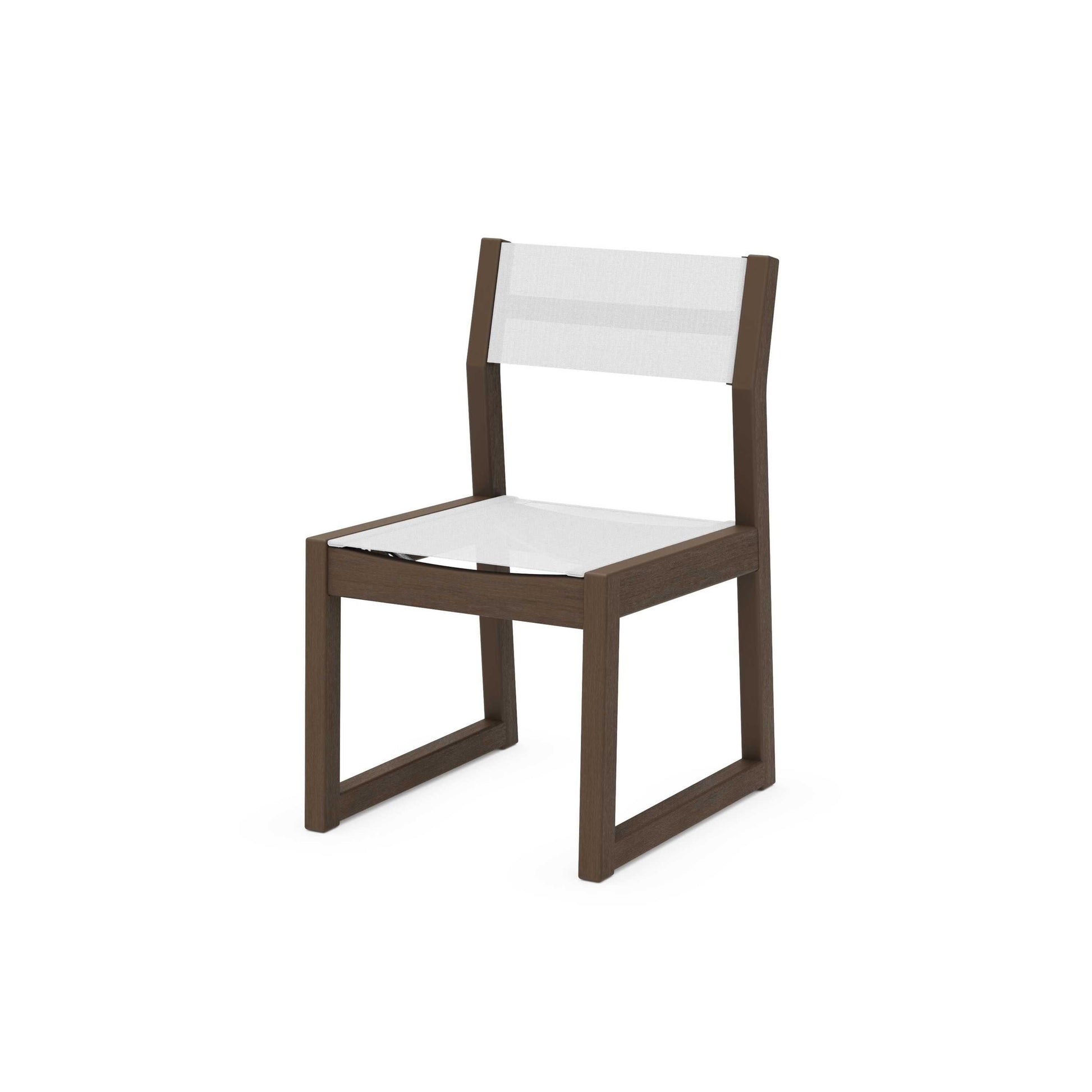 POLYWOOD EDGE Sling Dining Side Chair — Kona / White Sling