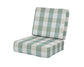 POLYWOOD Ateeva Harbour Seat and Back Cushion — Buffalo Plaid Glacier Spa