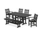 POLYWOOD Chippendale 6-Piece Farmhouse Dining Set — Black