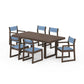 POLYWOOD EDGE Sling 7-Piece Dining Set — Kona / Poolside Sling