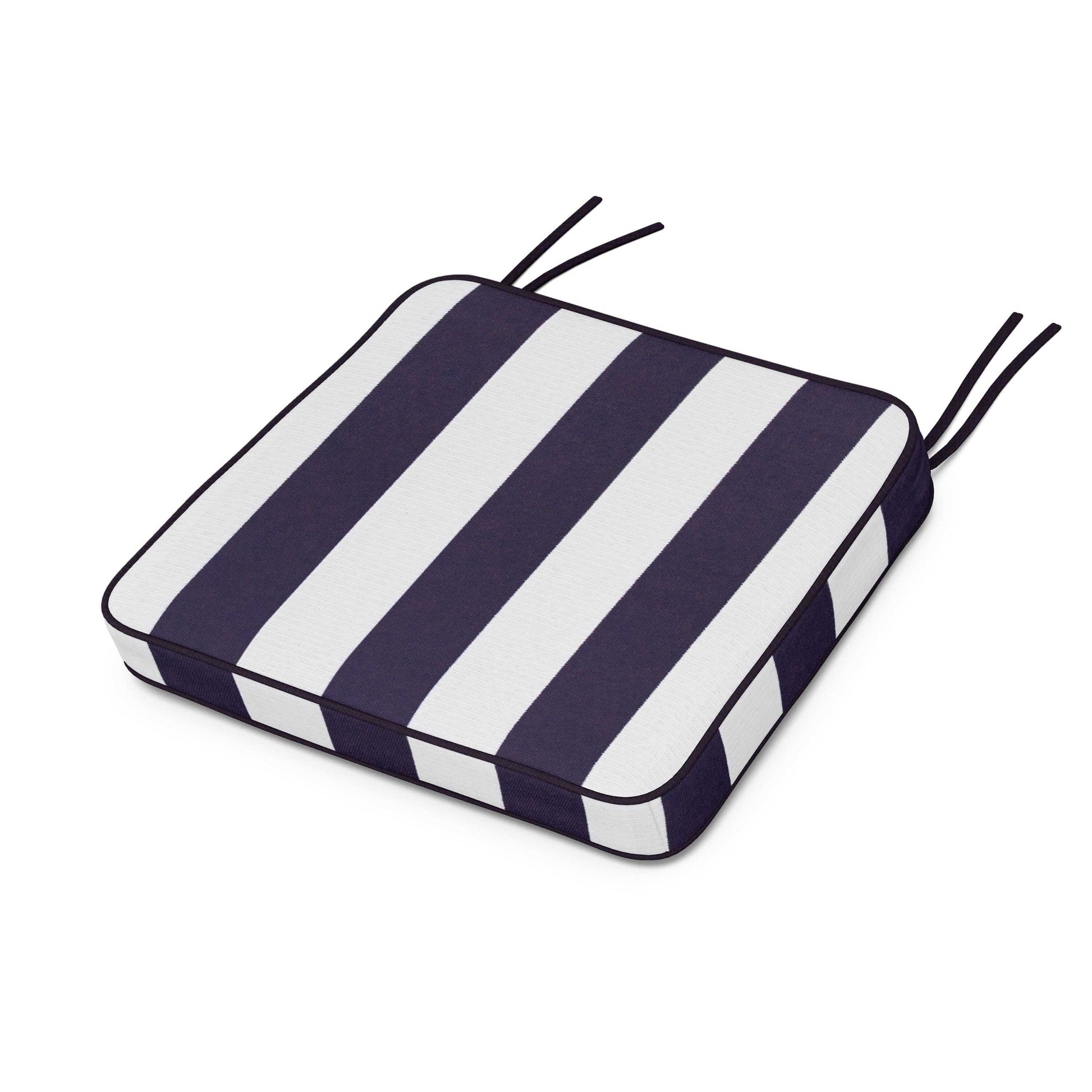 POLYWOOD Chinoiserie Arm Chair Seat Cushion — Cabana Stripe Navy